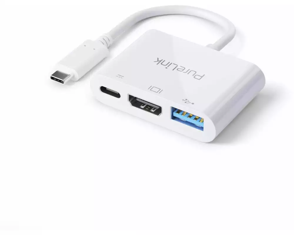 PureLink Multiport Adapter IS270 USB-C - HDMI & USB-A3.1, weiss