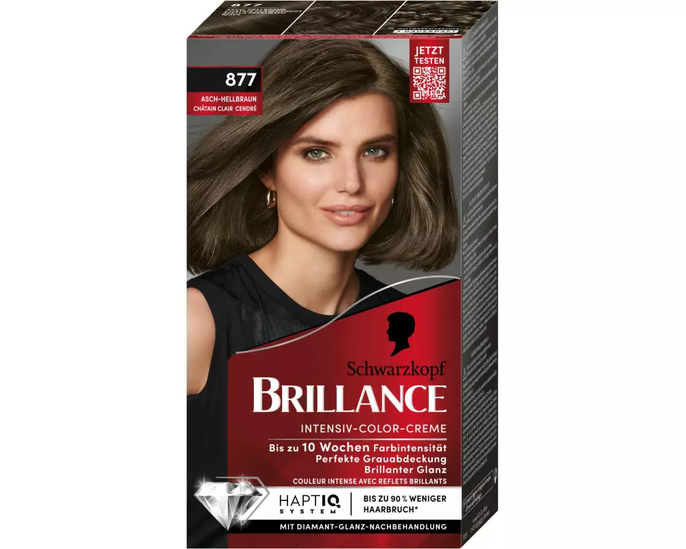 Schwarzkopf BRILLANCE Haarcoloration Brillance 877 Asch-Hellbraun