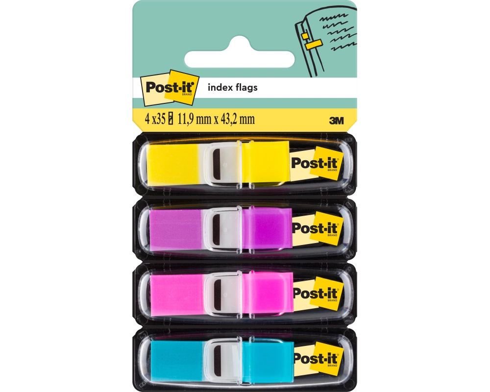 POST-IT Index Mini 11.9x43.1mm 683-4AB 4-farbig 4x35 Tabs