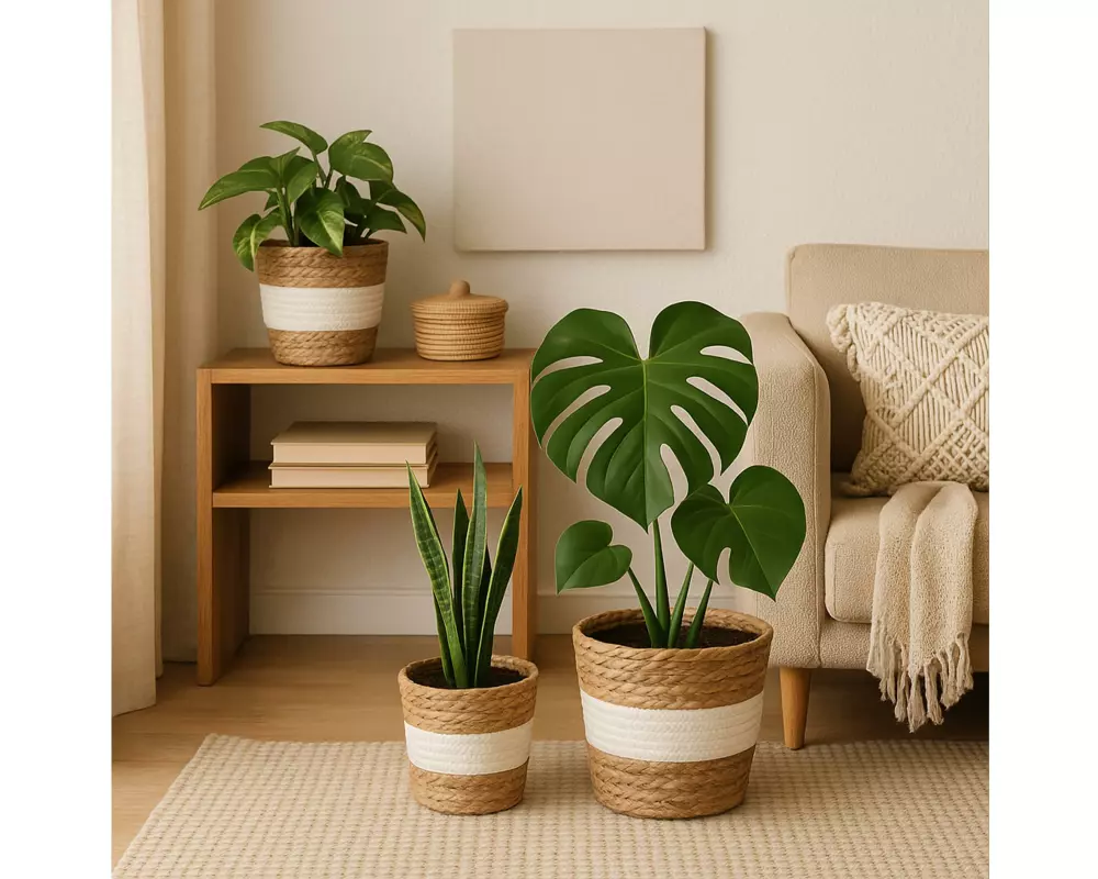 relaxdays Blumentopf 3er Set Weiss