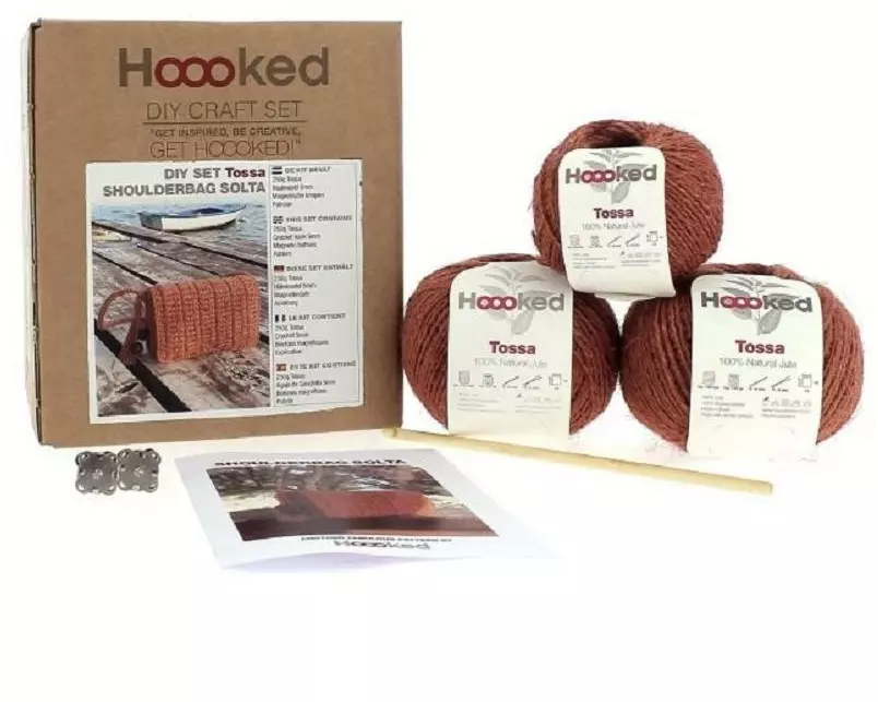 Hoooked Häkelset Schultertasche, Tossa Solta Antique Brick