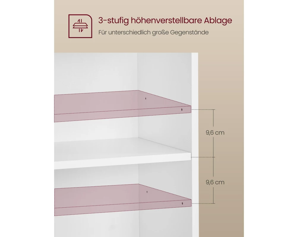 VASAGLE Nachttisch 40 x 60 cm, Weiss