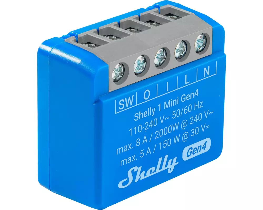 Shelly WLAN-Schaltaktor 1 Mini Gen4 WiFi-Switch Blau, 8 A