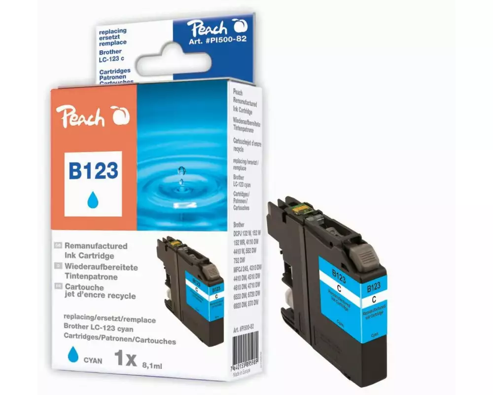 Peach Tinte Brother LC-123 Cyan