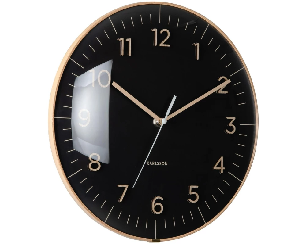 KARLSSON Wanduhr Esencia Dome 30 cm, Schwarz