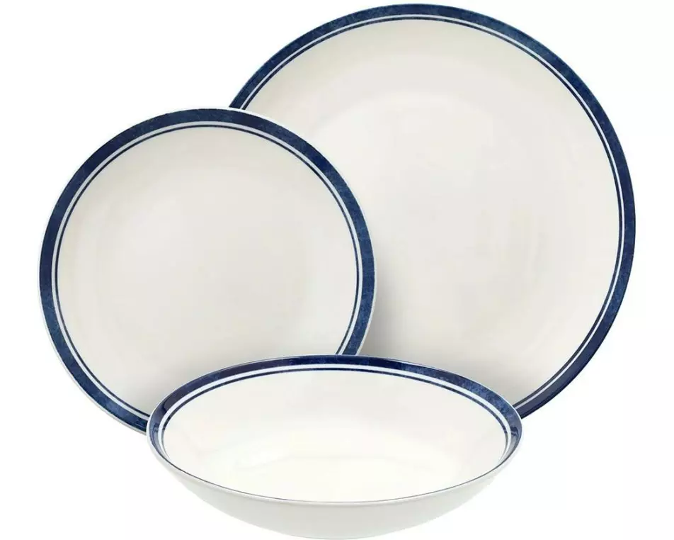Tognana Speise-Service Filo Blu 18-teilig, Blau/Weiss