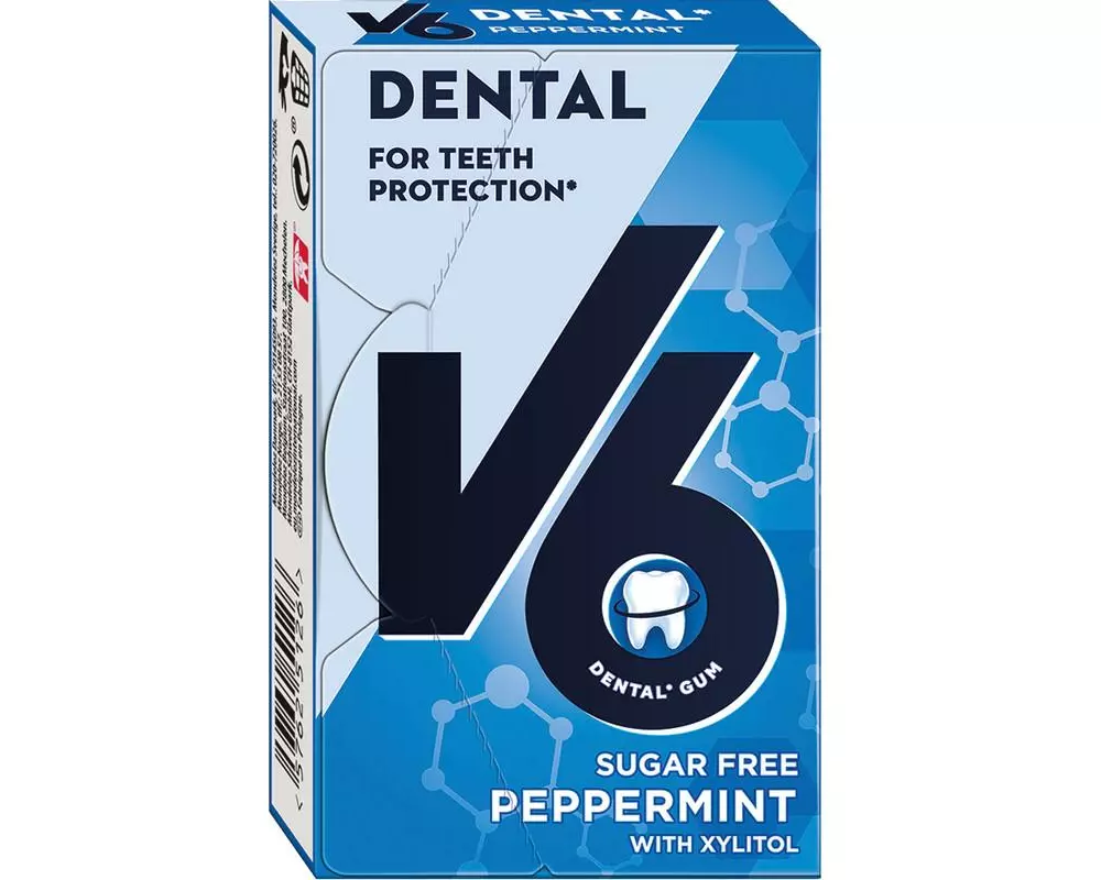 V6 Kaugummi Dental Peppermint 24 g