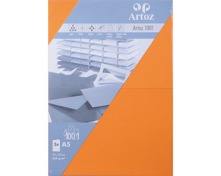 ARTOZ Karten 1001 A5 107392265 220g, orange 5 Blatt