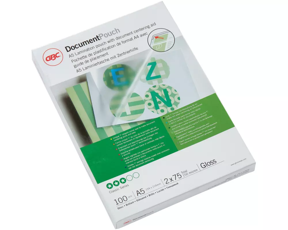 GBC Laminierfolie A5, , 100 Stück, Glänzend