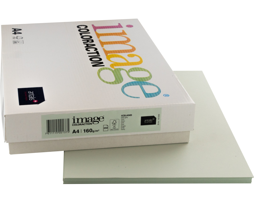 IMAGE COLORACTION Kopierpapier Iceland A4 291274 grau, 160g 250 Blatt