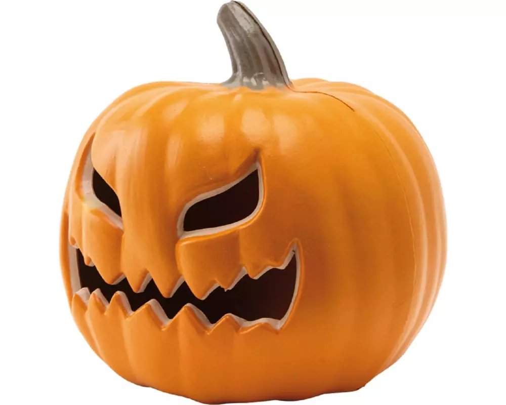 Dekomat AG Kürbis mit Gesicht, Kunststoff, 23 x 22 x 21 cm