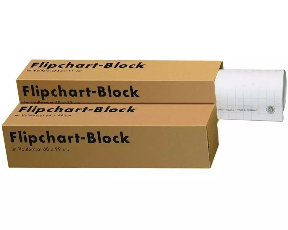 Landré Flipchart Block 65 x 98 cm, kariert, Weiss, 5 Stück