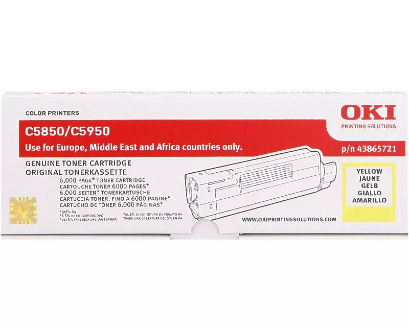 OKI Toner 43865721 Yellow