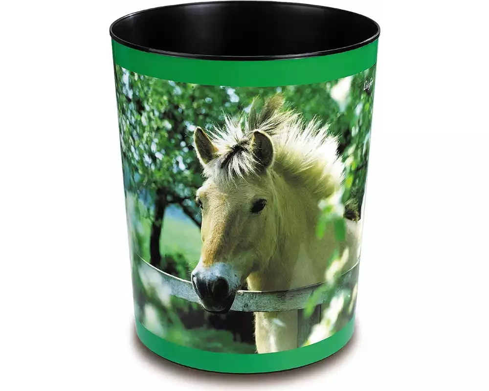 Läufer Papierkorb Pferd am Weidezaun, 13 l