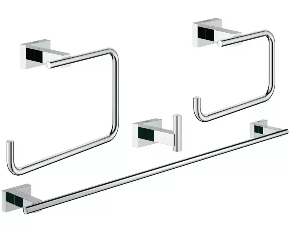 GROHE Badezimmer-Set Essentials Cube Chrom, 4 in 1
