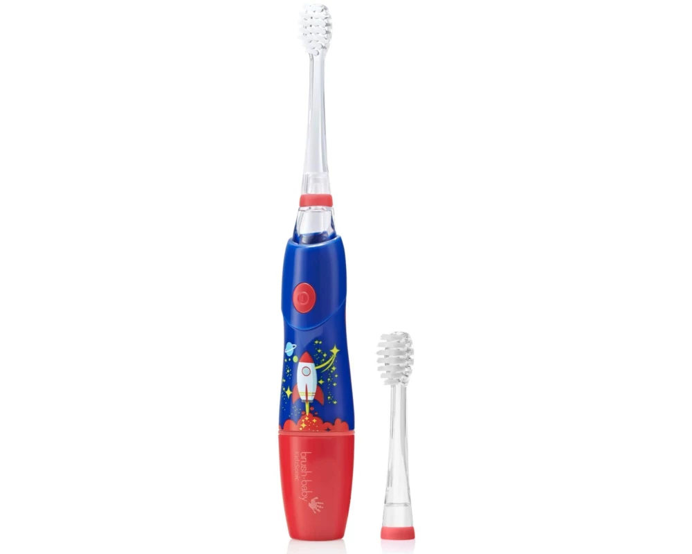 brush-baby Elektrische Zahnbürste KidzSonic Rakete Blau/Rot