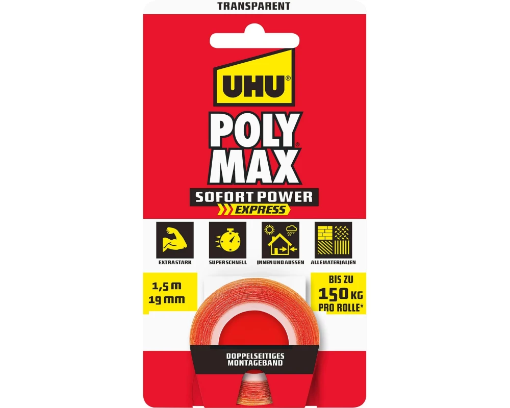 UHU Poly Max Tape Transparent 1.5 m
