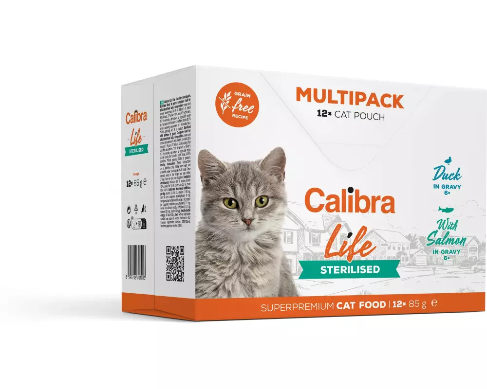 Calibra Nassfutter Life Sterilised Multipack 12 x 85 g