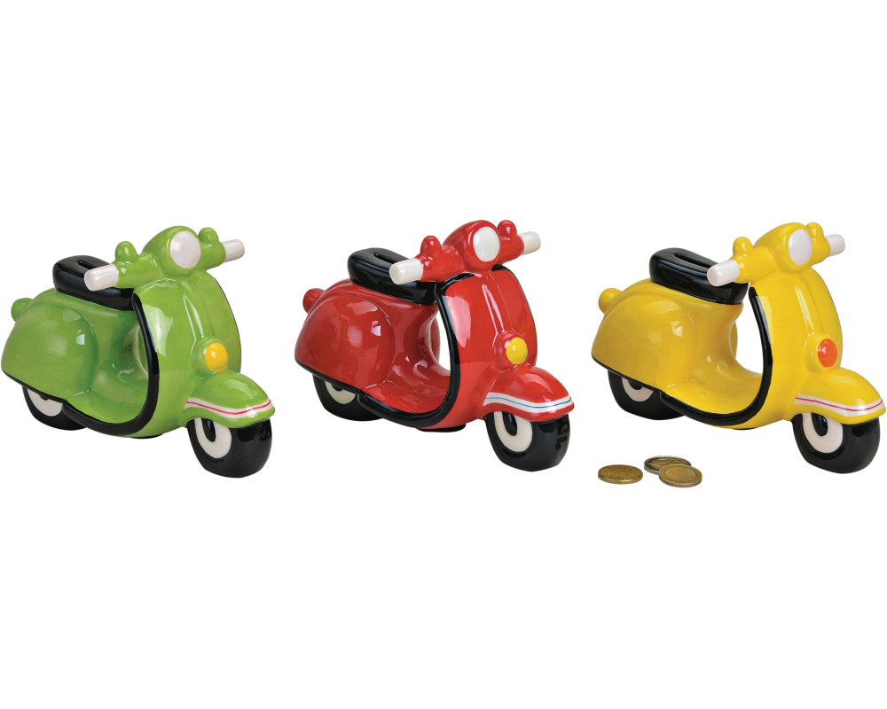 ROOST Sparkasse Motorroller 10016850 Keramik, ass. 20x6x8cm