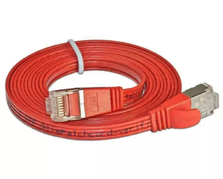 SLIM Slimpatchkabel RJ-45 - RJ-45, Cat 6, STP, 5 m, Rot