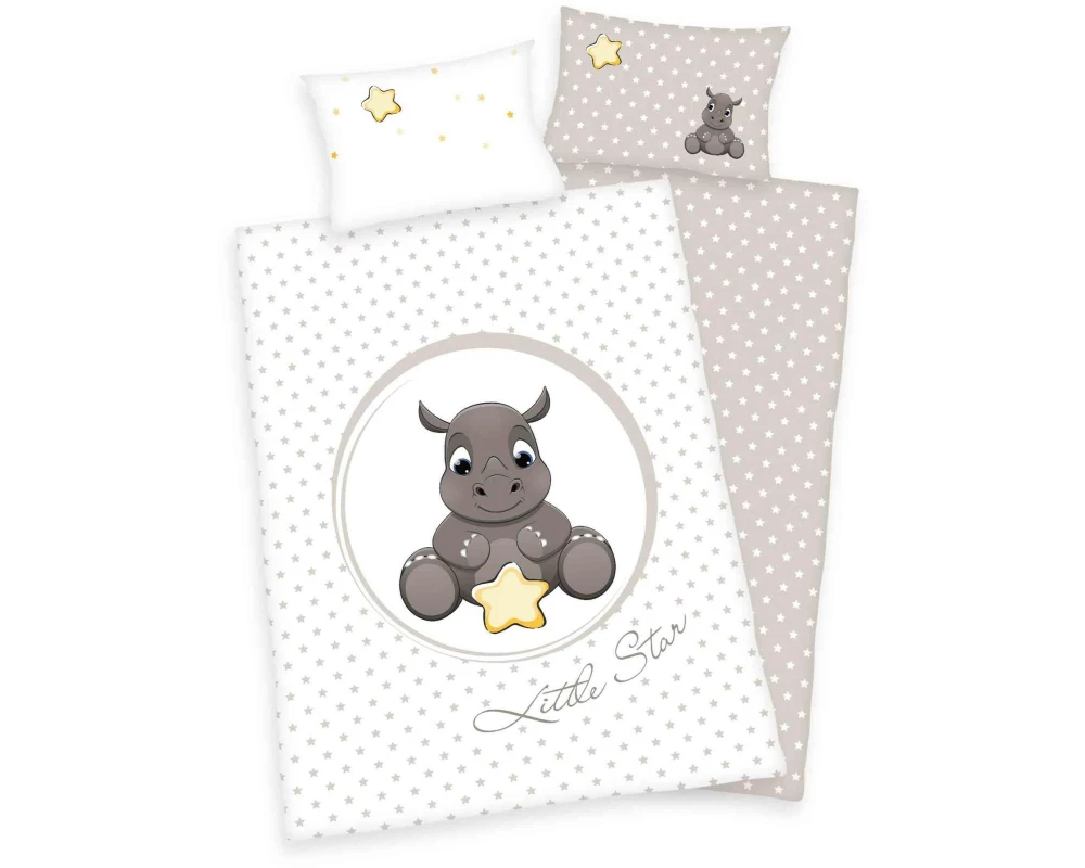 Herding Kinderbettwäsche Jana Nashorn 100 x 135 cm + 40 x 60 cm