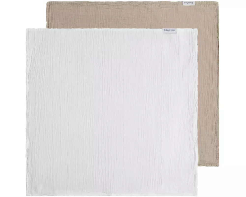 baby's only Pucktuch Tender Beige/Weiss, 115 cm x 115 cm