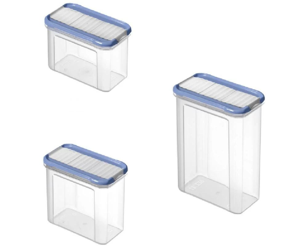 Rotho Set Premium Dosen 24 tlg. Domino 24 l, Transparent