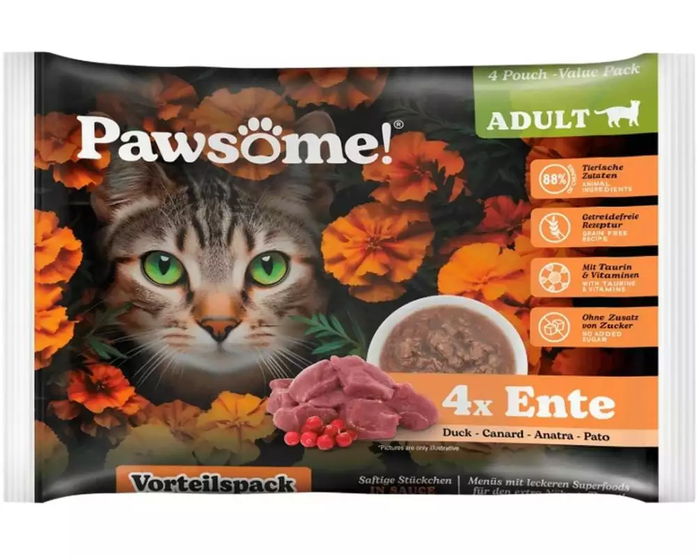Pawsome Cat Superfood Adult Ente 4 x 85 g