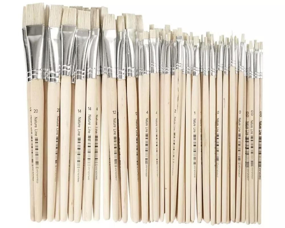 Creativ Company Borstenpinsel Flachpinsel 68 Stück