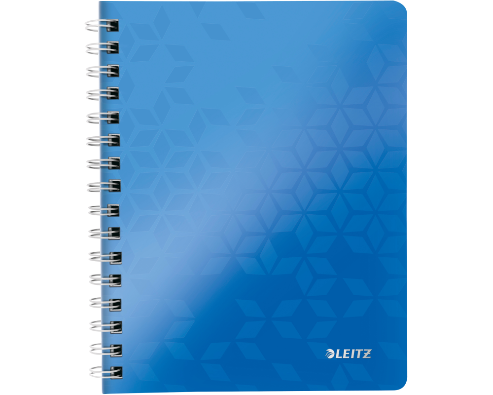 LEITZ Spiralbuch WOW PP A5 46390036 blau 80 Blatt