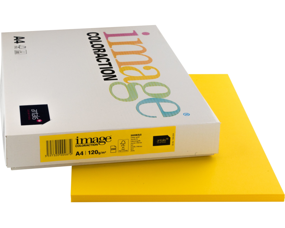 IMAGE COLORACTION Kopierpapier Hawaii A4 266653 120g, intensivgelb 250 Blatt