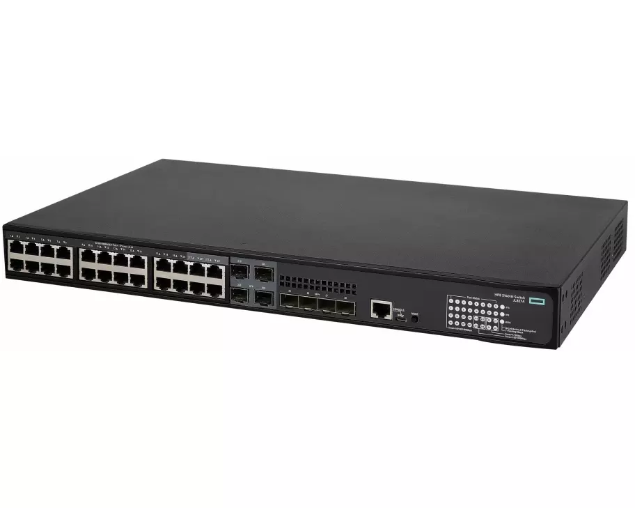 HPE FlexNetwork 5140 EI Switch, 24G, PoE+, 370W, 4 SFP+ Ports, including PSU