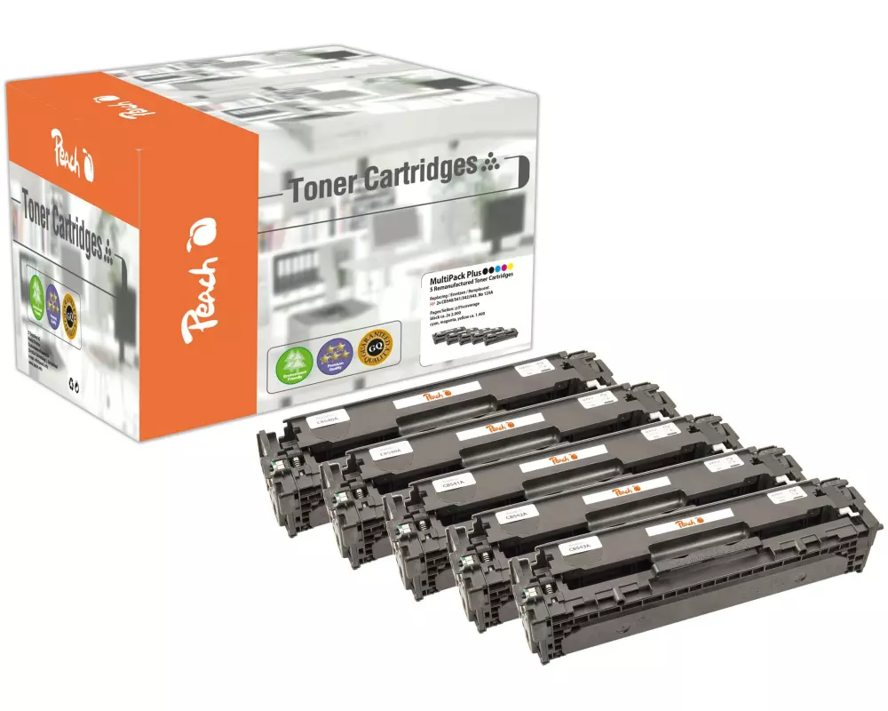 Peach Tonerset HP Nr. 125A (CB540-4) C, M, Y, 2x BK