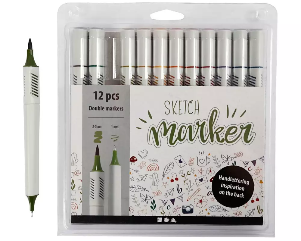 Creativ Company Fasermaler Sketch Marker Pastell 12 Stück