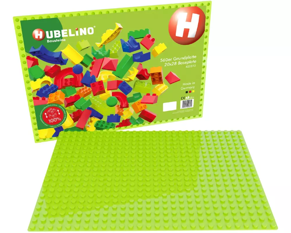 Hubelino Kugelbahn Zubehör 560er Grundplatte Grün 32 x 44.8 cm