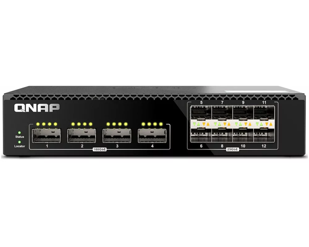 QNAP QSW-M7308R-4X Managed Switch 4 port 100GbE 8 port 25GbE half-rackmount design