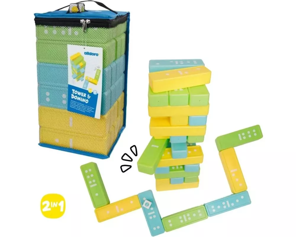 alldoro XXL 2 in 1 Set – Wackelturm & Domino XXL, 2 in 1 Set