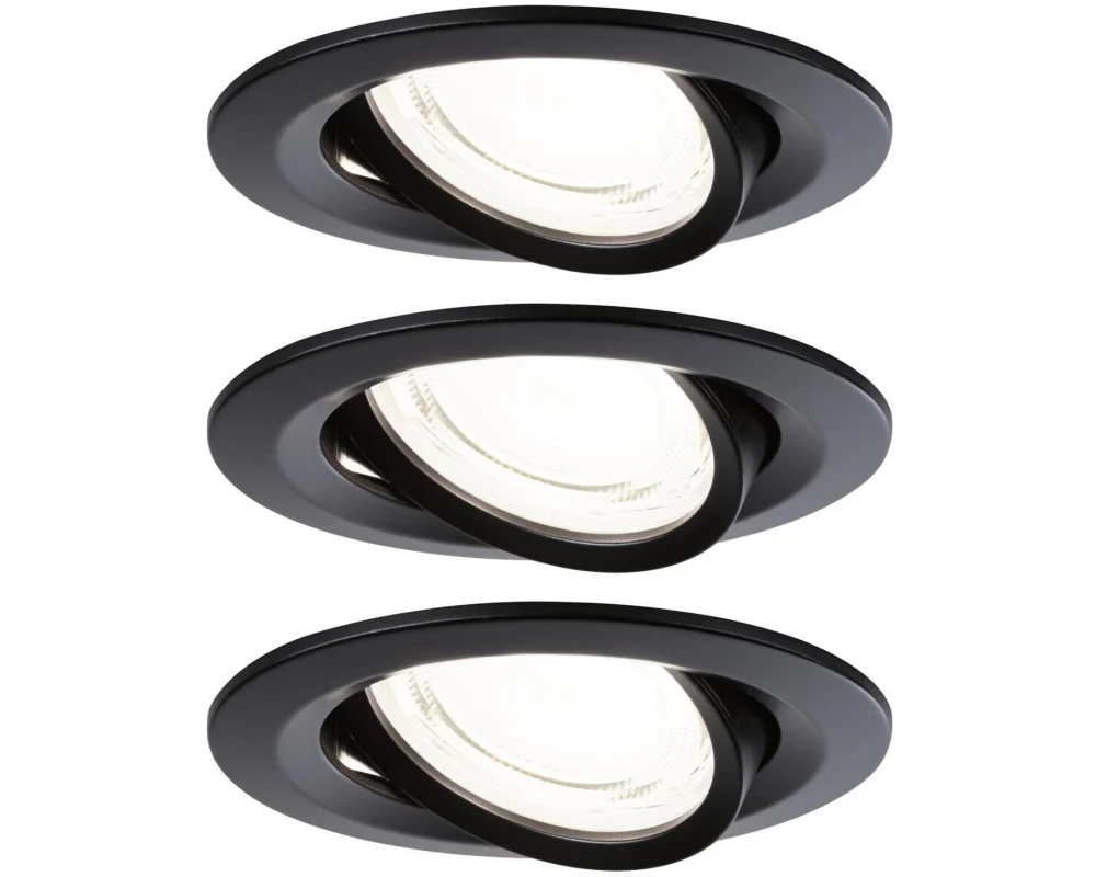 Paulmann Einbauleuchte LED Nova Plus 3-Set Schwarz