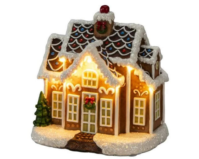 Konstsmide LED Mini-Lebkuchenhaus mit Musik 12 cm x 16 cm