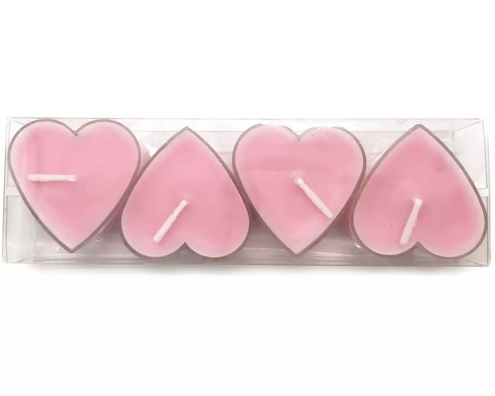 Pajoma Teelichter Herzen 4er Set, Rosa