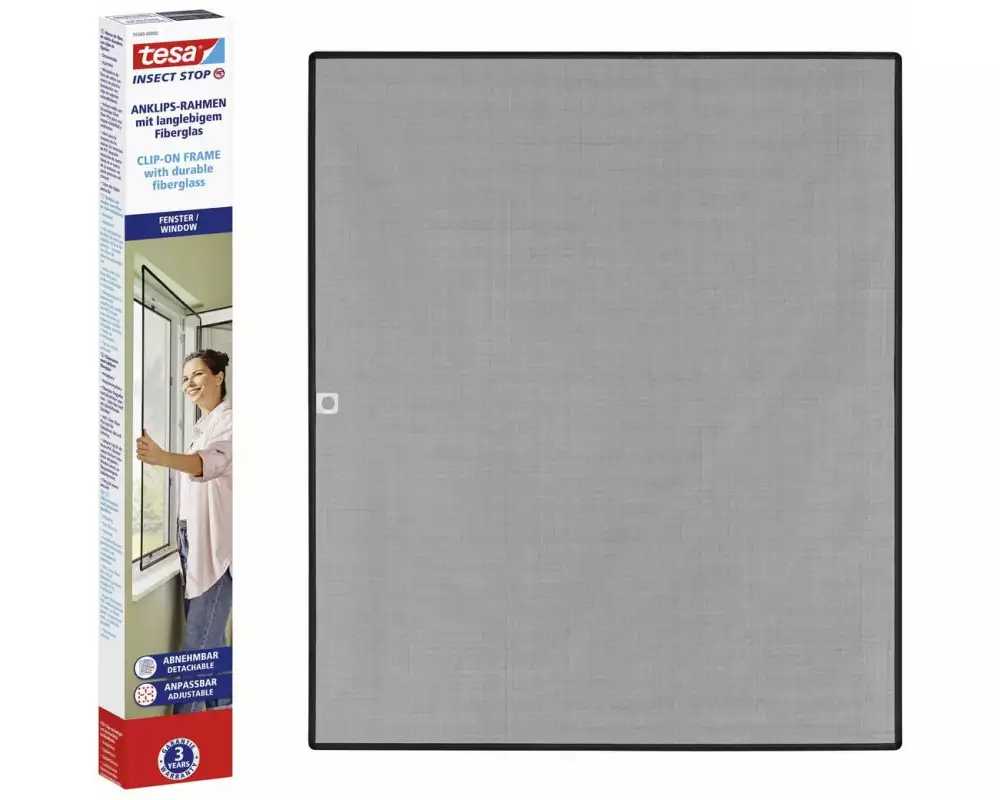 tesa Fliegengitter CLIP-ON Rahmen für Fenster 1 x 1.2 m