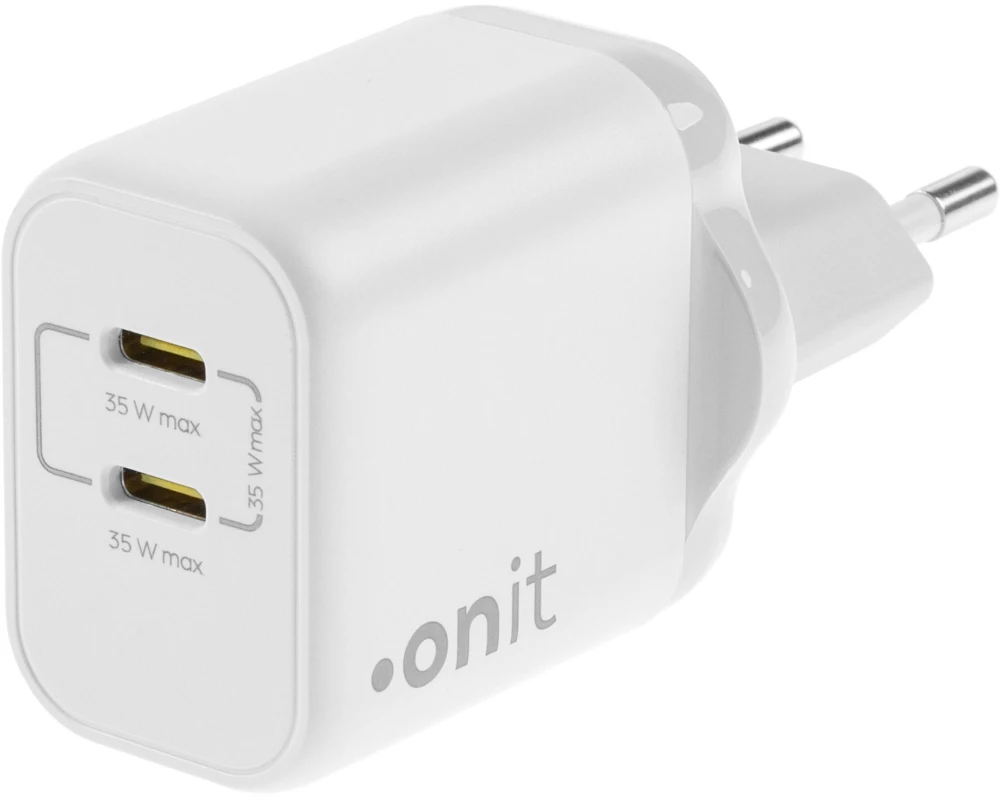 onit USB-Wandladegerät Dual 2C 35 W GaN Weiss