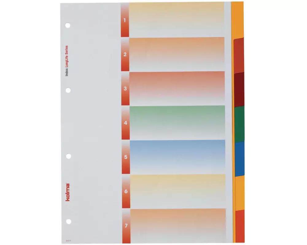 Kolma Register A4 LongLife 1-7 Farbig
