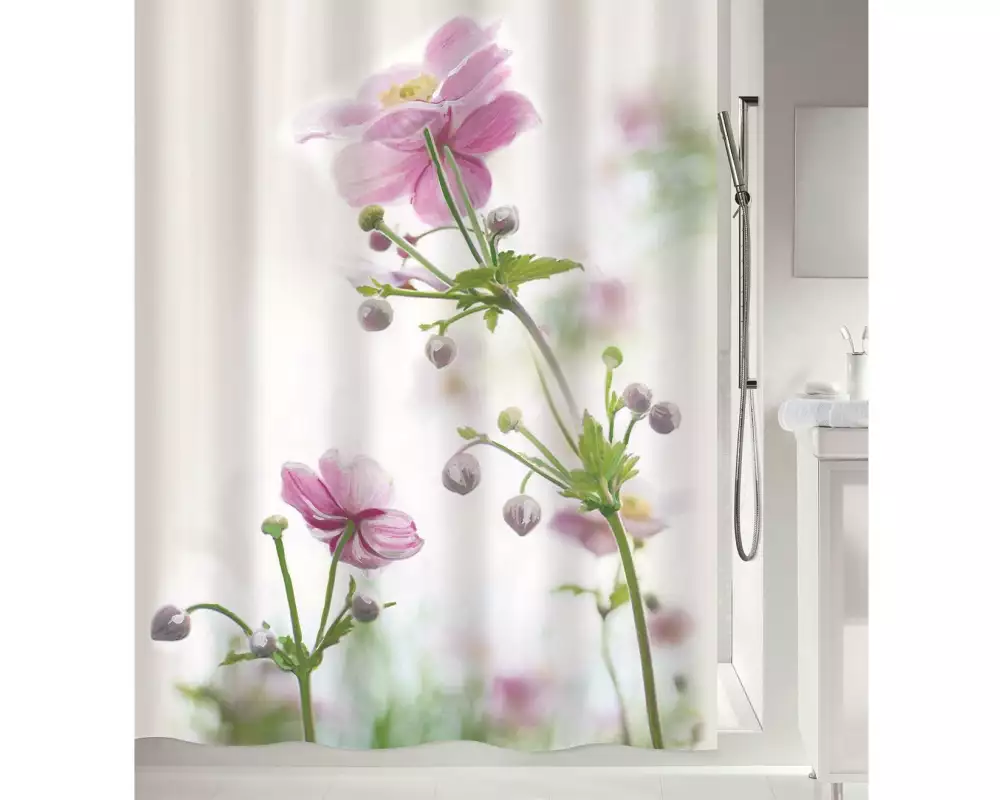spirella Duschvorhang Anemone 180 x 200 cm, Rosa