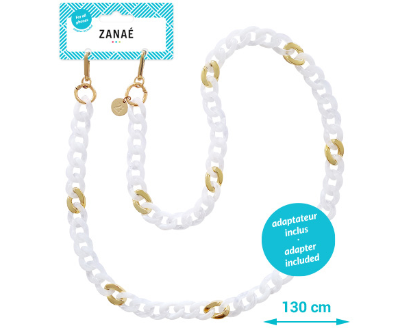 ZANAÉ Phone Necklace Precious Halley 18326 Milky Way white / gold
