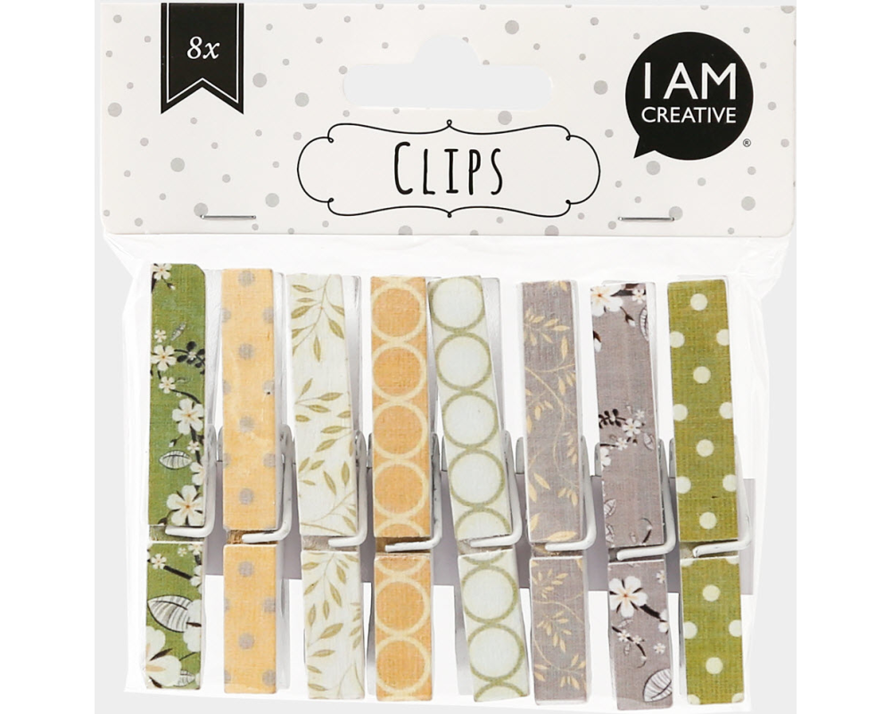I AM CREATIVE Holzklammern II 6105.56 7.5cm, 8 Stück