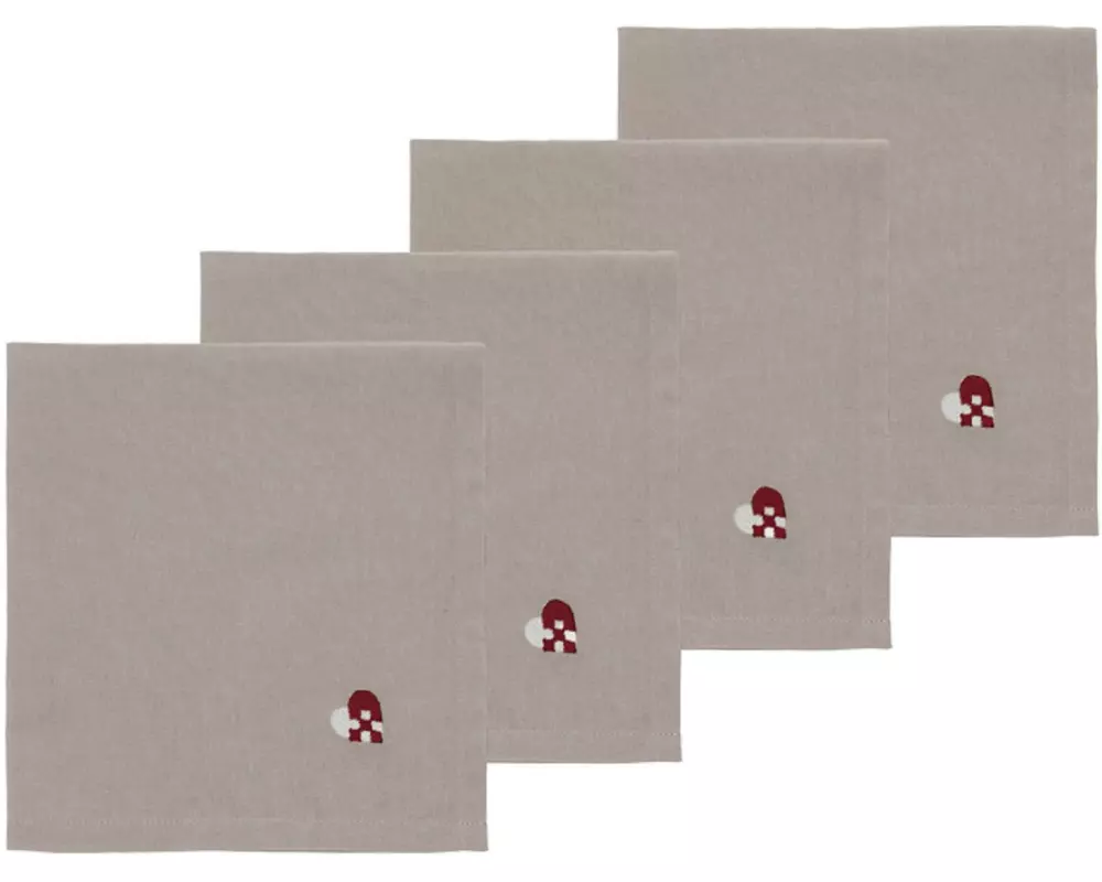 Södahl Weihnachtsservietten Christmas Hearts, 40 x 40 cm, 4 Stück