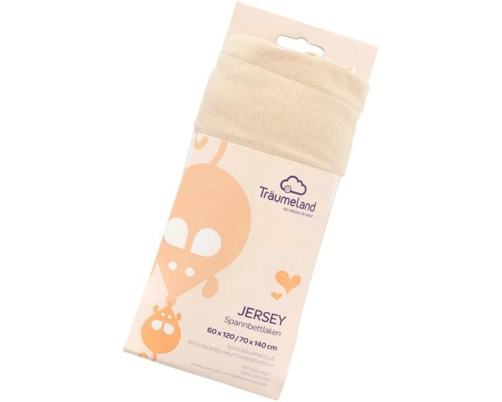 Träumeland Fix-Leintuch Jersey 120 x 60 cm, Beige