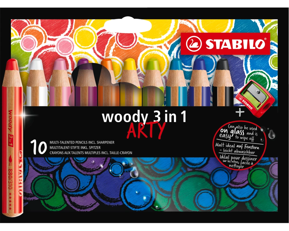 STABILO Farbstifte woody 3in1 880/10-1-20 ARTY 10 Stück