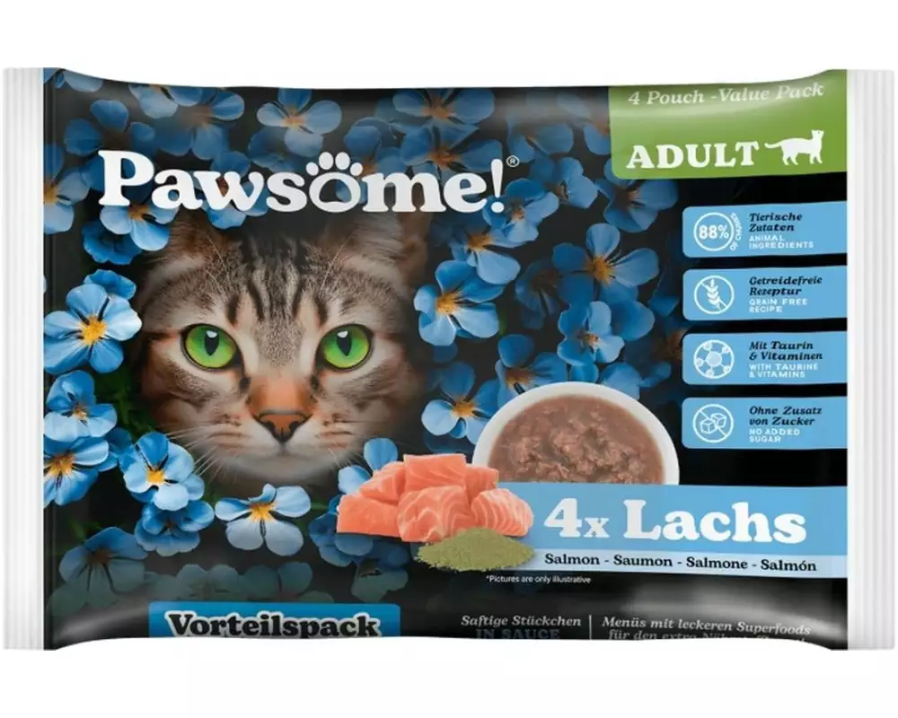 Pawsome Cat Superfood Adult Lachs 4 x 85 g